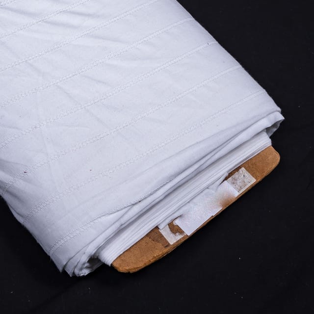 Self Leeno Cotton Stripe Dyeable Fabric