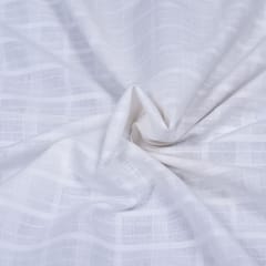 Self Leeno Cotton Check Dyeable Fabric