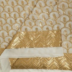 White Dyeable Georgette Embroidered Fabric