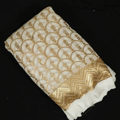 White Dyeable Georgette Embroidered Fabric