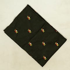 Military Green Colour Corduroy Embroidered Fabric