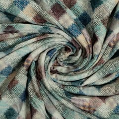 Green Colour Velvet Digital Printed 58 Inch Width Fabric