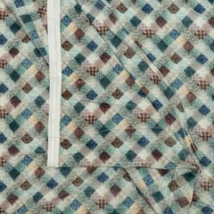 Green Colour Velvet Digital Printed 58 Inch Width Fabric