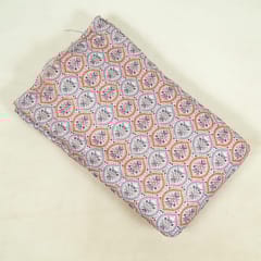 Multi Colour Velvet Print with Embroidery Fabric