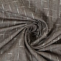Brown Colour Cotton Yarn Dyed Dobby Fabric