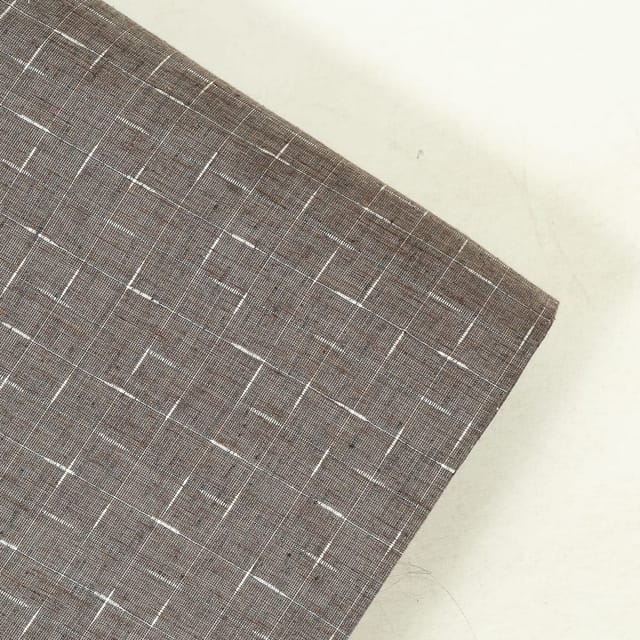 Brown Colour Cotton Yarn Dyed Dobby Fabric