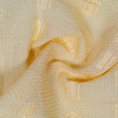 Off White Colour Dyeable Leeno Cotton Dobby Fabric