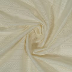 Cream Colour Leeno Cotton Dyeable Dobby Fabric