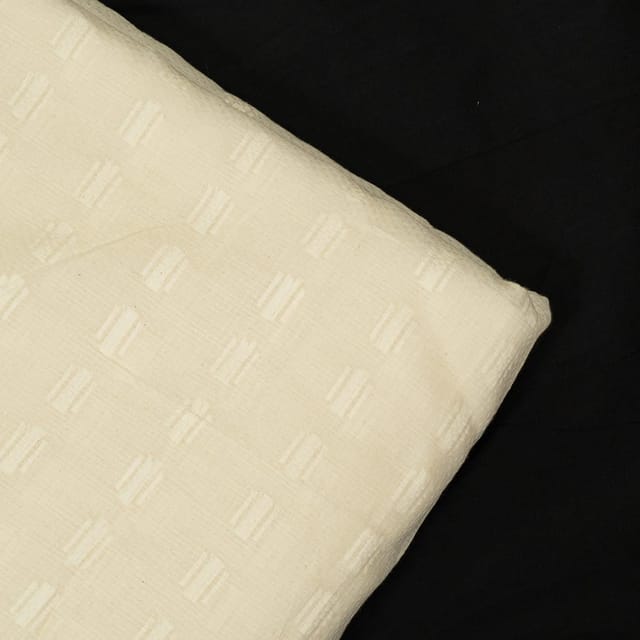 Off White Colour Dyeable Cotton Dobby Fabric