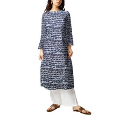 Blue Polka Dot Printed Rayon Fabric