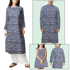 Blue Polka Dot Printed Rayon Fabric