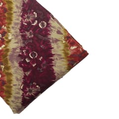 Maroon Stripes Printed Muslin Fabric Material