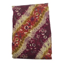 Maroon Stripes Printed Muslin Fabric Material