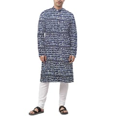 Blue Polka Dot Printed Rayon Fabric