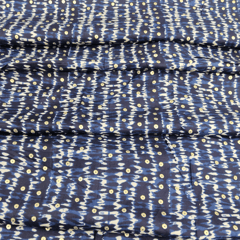Blue Polka Dot Printed Rayon Fabric
