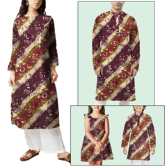 Maroon Stripes Printed Muslin Fabric Material