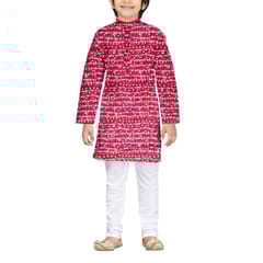 Pink Polka Dot Printed Rayon Fabric