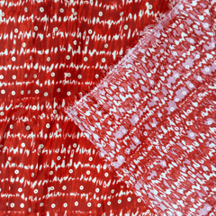Red Polka Dot Printed Rayon Fabric