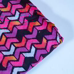 Navy Blue Colour Cotton Digital Printed Fabric