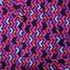 Navy Blue Colour Cotton Digital Printed Fabric