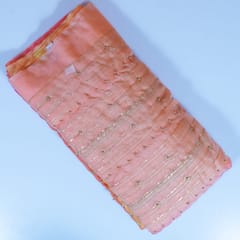 Multi Colour Ombre Organza Embroidered Fabric