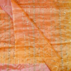 Multi Colour Ombre Organza Embroidered Fabric