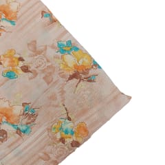MultiColour Orange Shade Florals Muslin Print Fabric