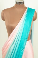 Multi Colour Georgette Satin Ombre Printed Fabric