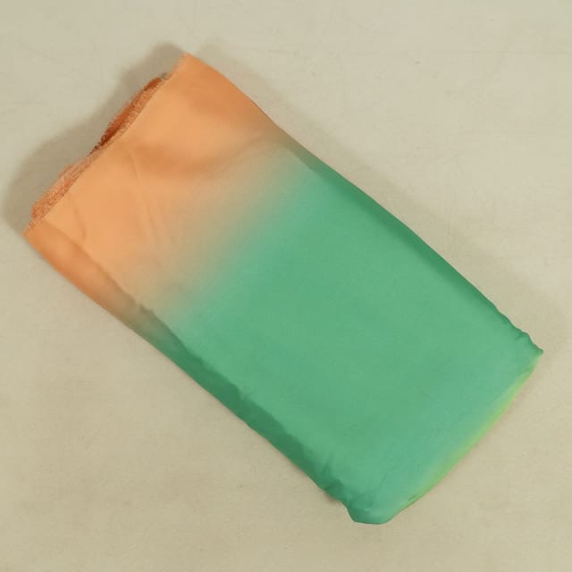 Multi Colour Georgette Satin Ombre Printed Fabric