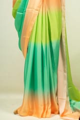 Multi Colour Georgette Satin Ombre Printed Fabric