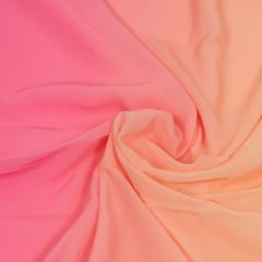 Multi Colour Poly Georgette Ombre Printed Fabric