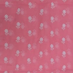 Pink Colour Kota Doria Embroidered Fabric