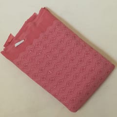 Gajree Colour Georgette Chikan Embroidered Fabric