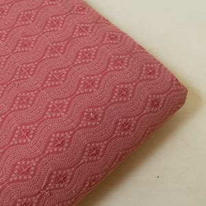 Gajree Colour Georgette Chikan Embroidered Fabric