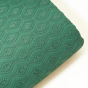 Bottle Green Colour Georgette Chikan Embroidered Fabric