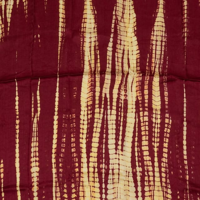 Maroon Colour Modal Satin Tie and Dye Fabric