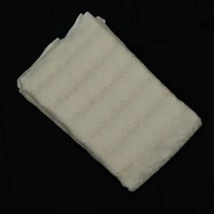 Off White Colour Dyeable Mal Cotton Embroidered Fabric