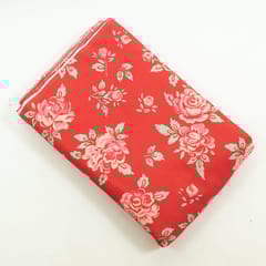 Red Colour Cotton Flex Printed Fabric