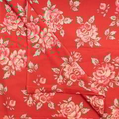 Red Colour Cotton Flex Printed Fabric