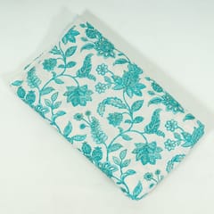 Sea Green Colour Cotton Flex Printed Fabric