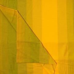 Yellow Colour Cotton Stripes Printed Shaded Fabric