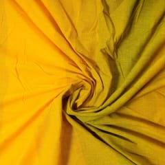 Yellow Colour Cotton Stripes Printed Shaded Fabric