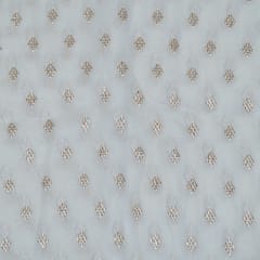 White Dyeable Georgette Embroidered Fabric