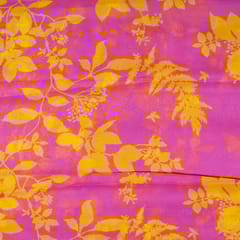Pink Colour Viscose Organza Digital Printed Fabric