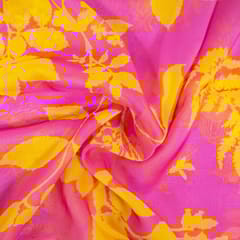 Pink Colour Viscose Organza Digital Printed Fabric