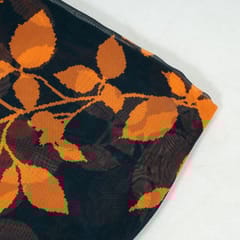 Black Colour Viscose Organza Digital Printed Fabric