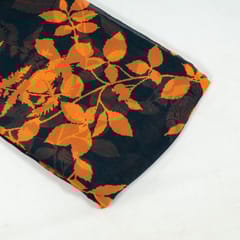 Black Colour Viscose Organza Digital Printed Fabric