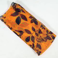 Orange Colour Viscose Organza Digital Printed Fabric