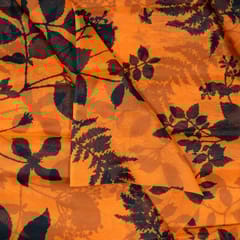 Orange Colour Viscose Organza Digital Printed Fabric