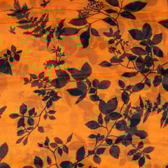 Orange Colour Viscose Organza Digital Printed Fabric
